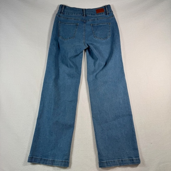 Sidefeel Jeans Womens 6 Blue Wide Leg High Rise Medium Wash Stretch - Picture 2 of 11
